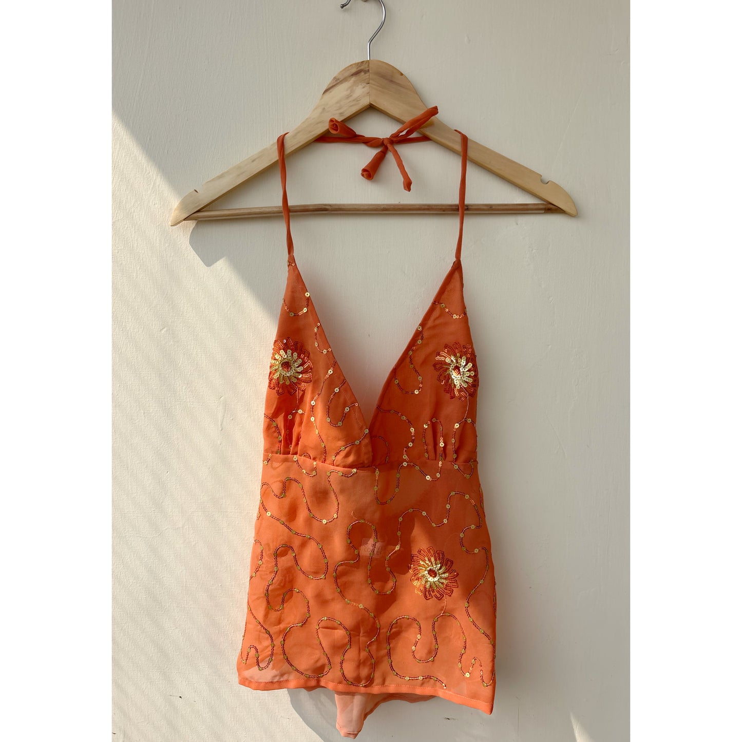 Sunny side sequins halter neck