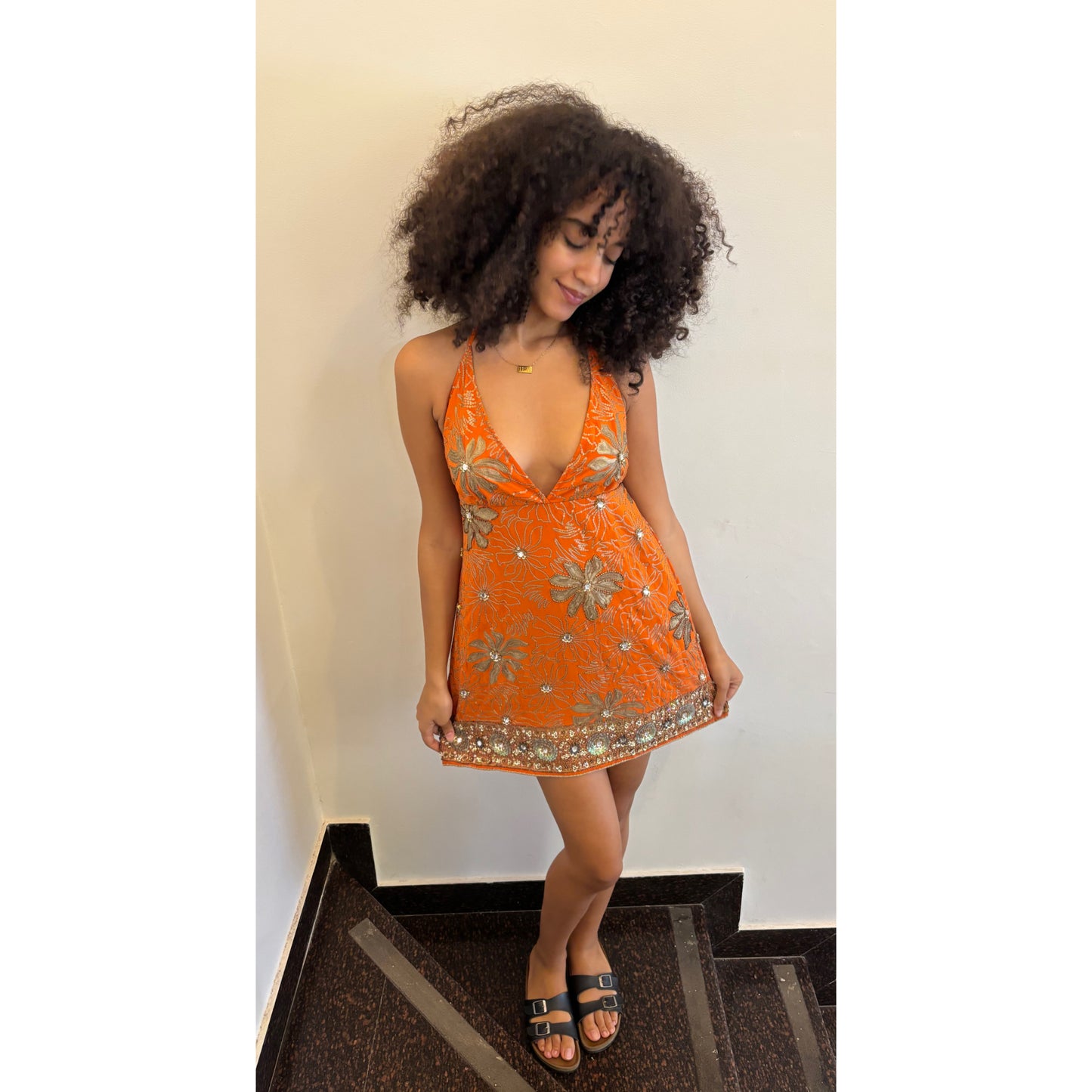 Tangy golden sequins dress