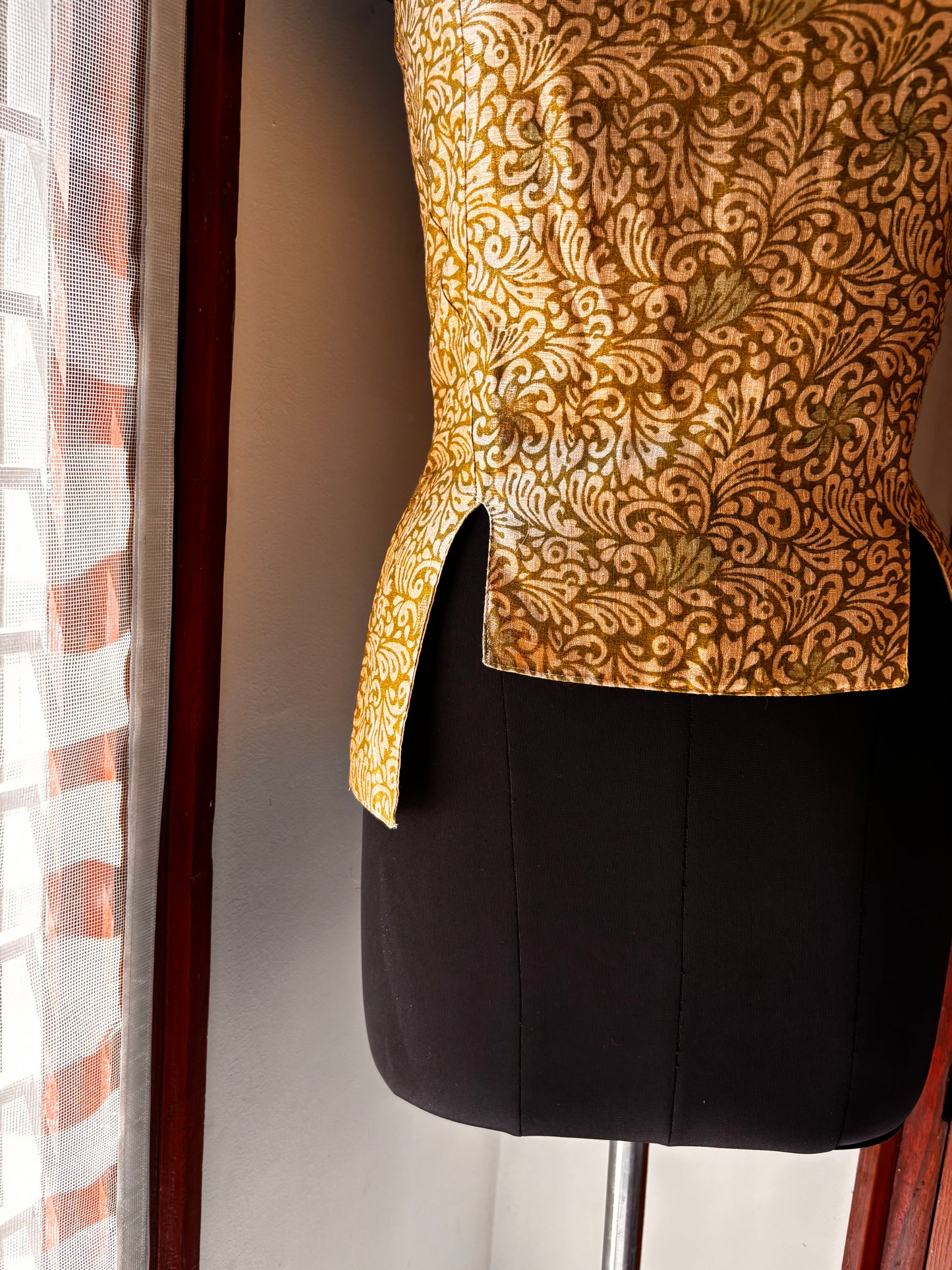 Warm gold olive green corset
