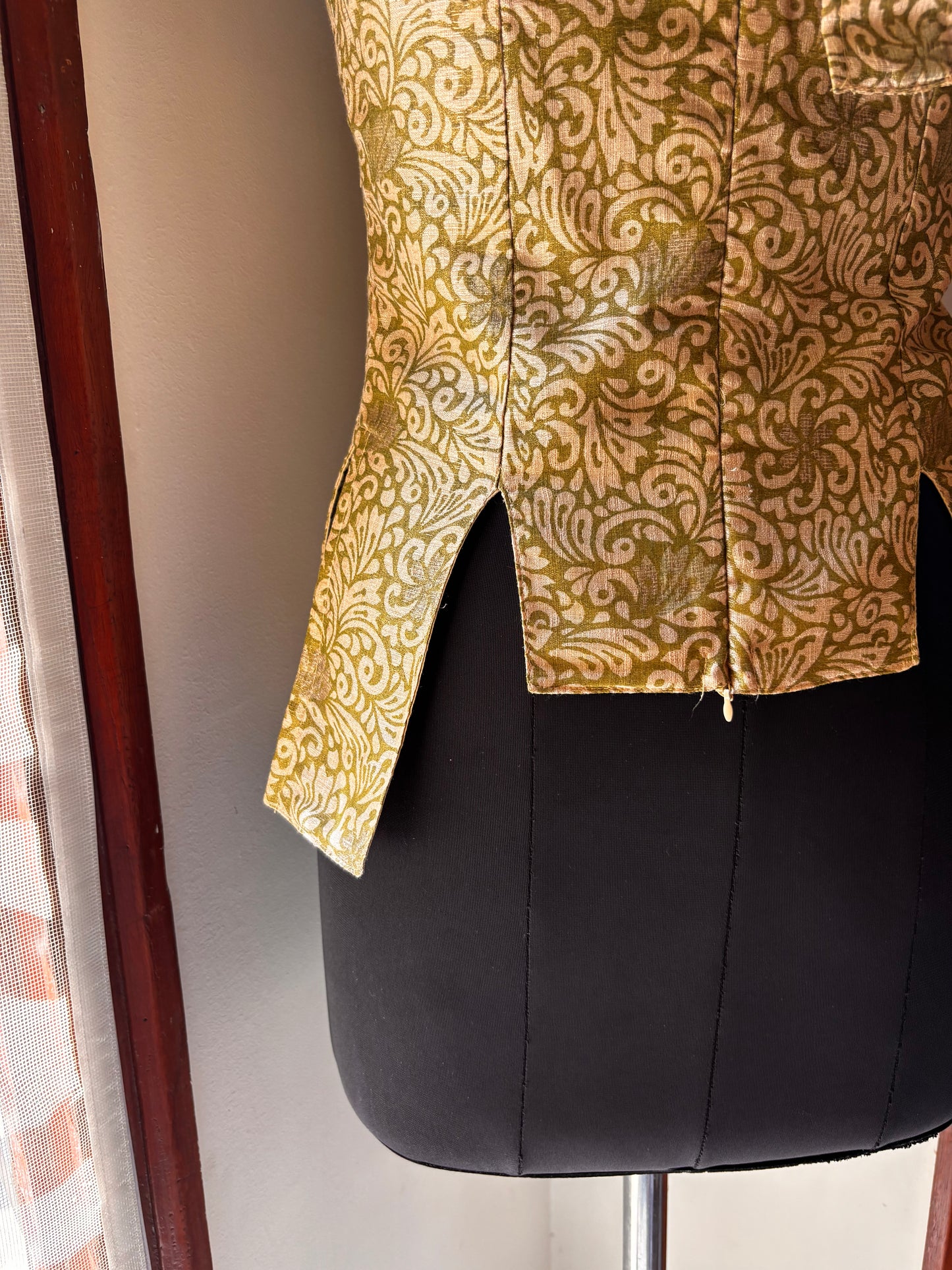 Warm gold olive green corset