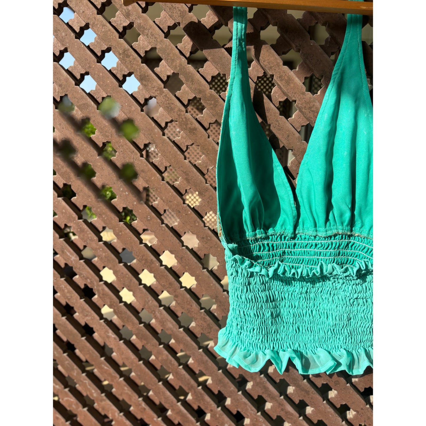 Sage Green Paisley Dream Halter Top