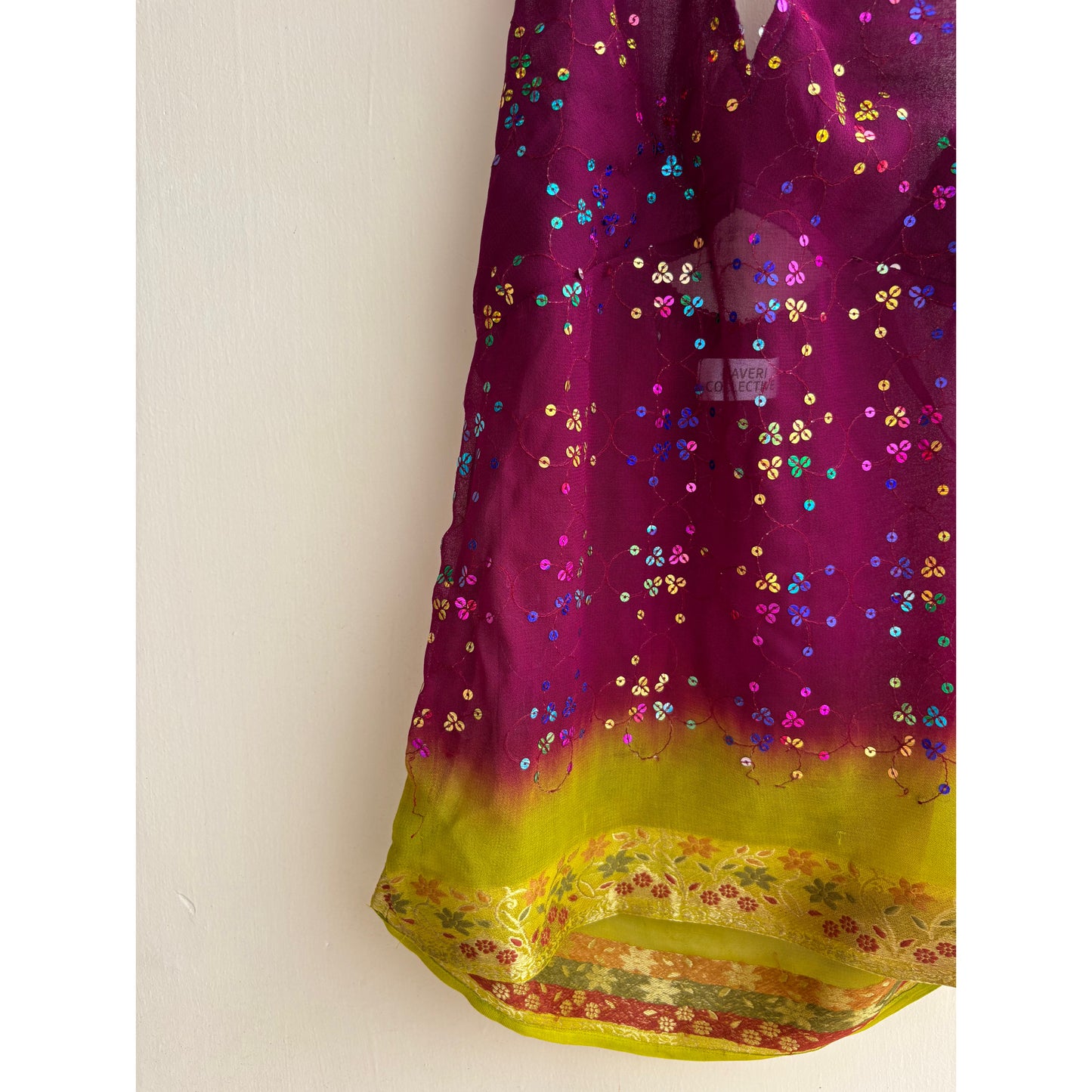 Purple olive multi sequins halter neck top
