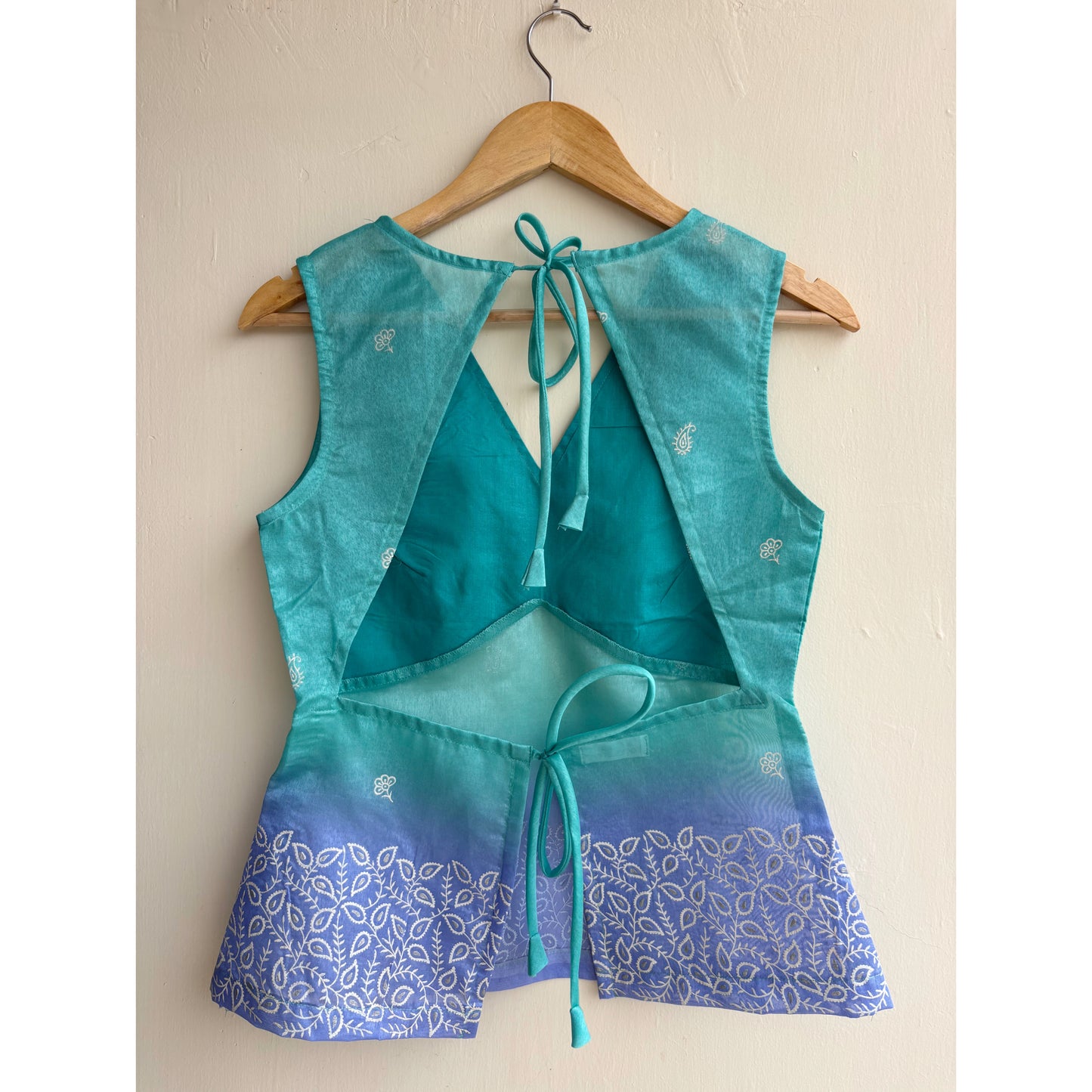 Teal & blue ombre top