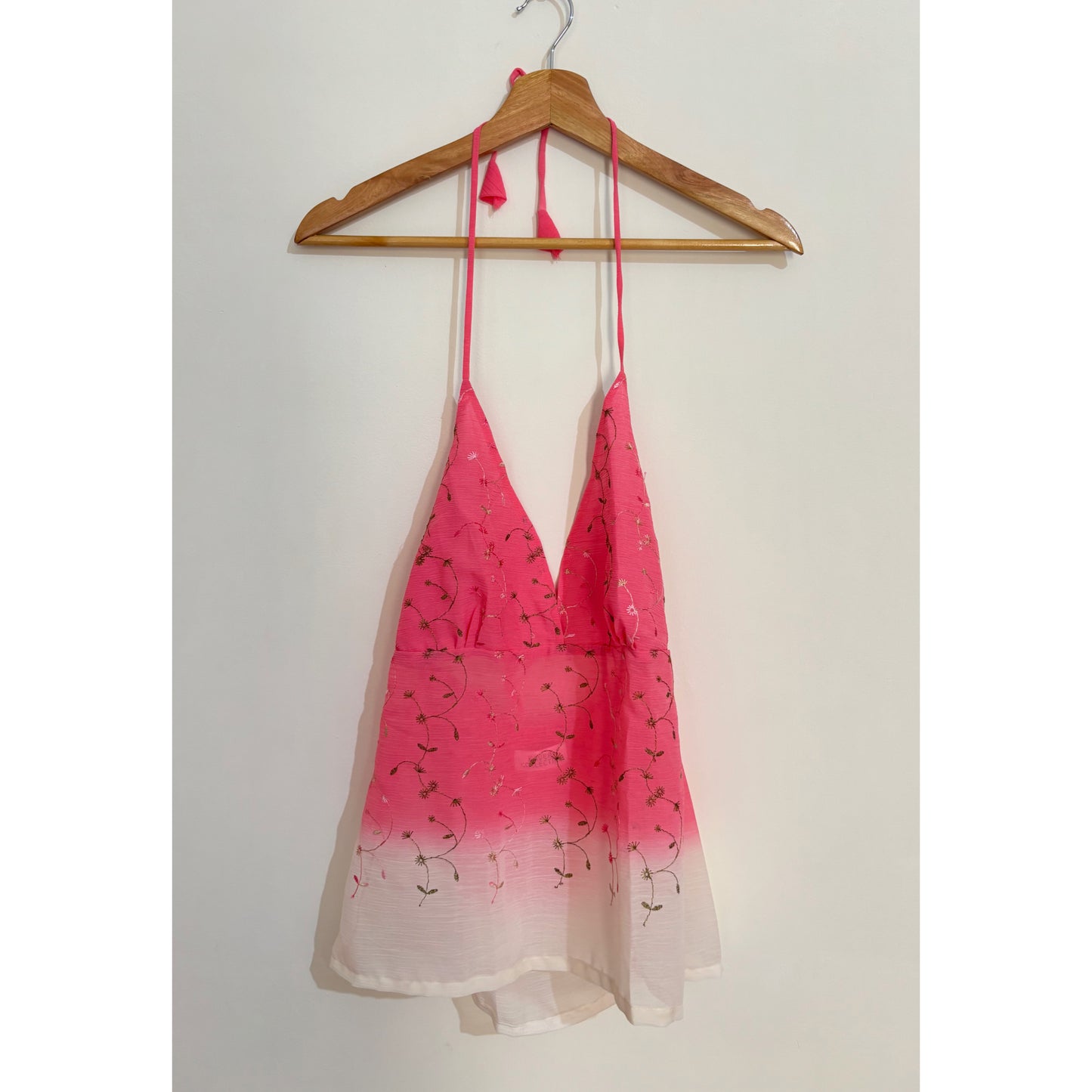 Pink & White Floral Embroidered Set