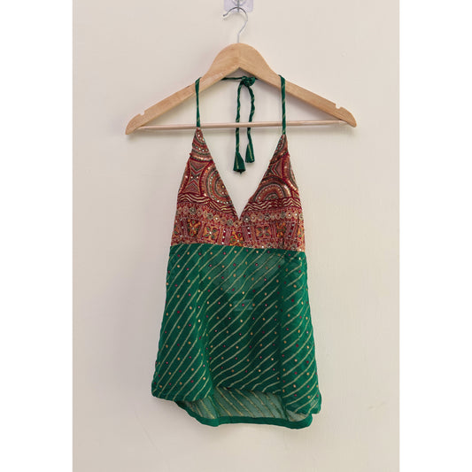 Rabari embroidered halter neck top