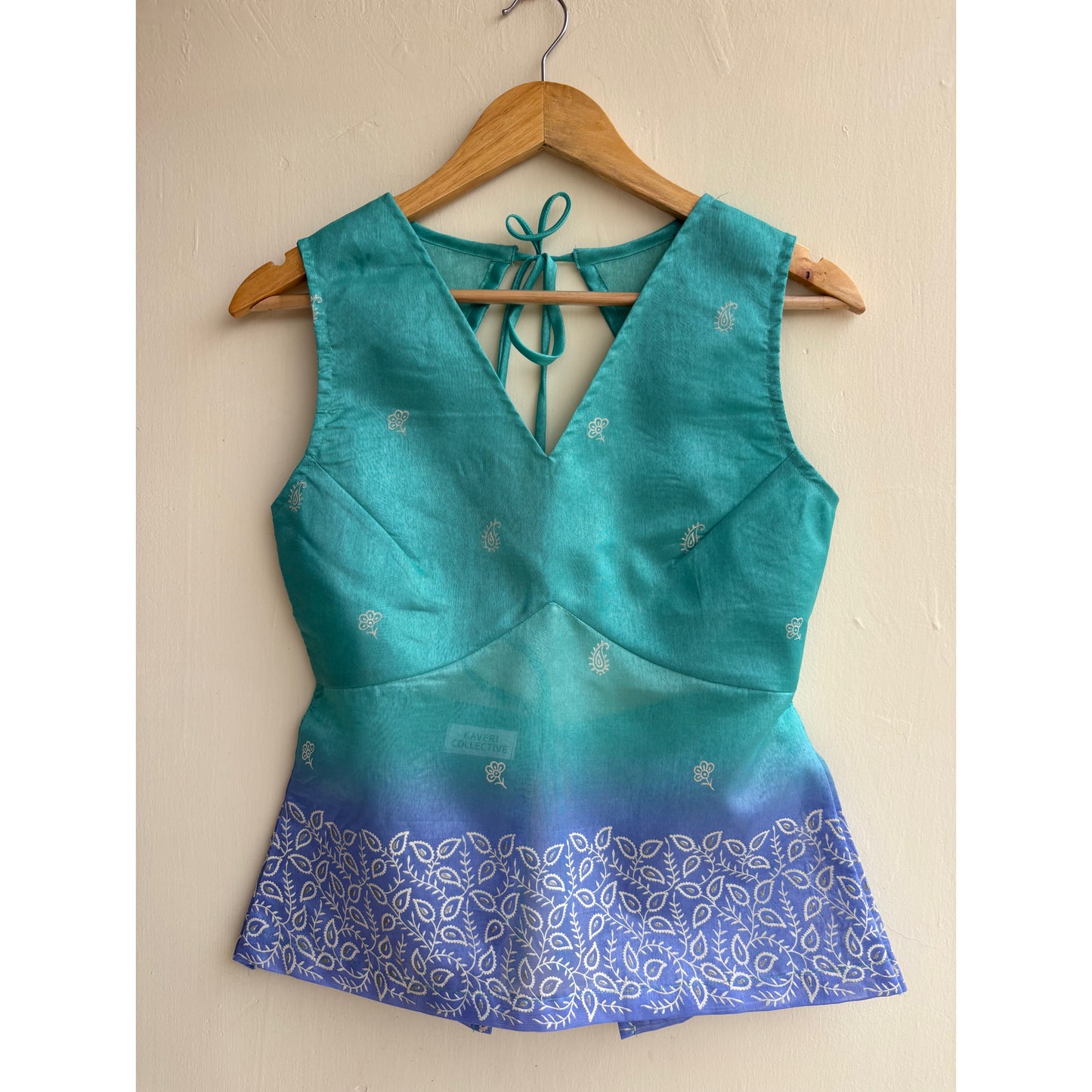 Teal & blue ombre top