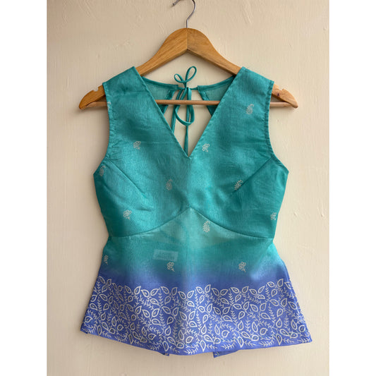 Teal & blue ombre top