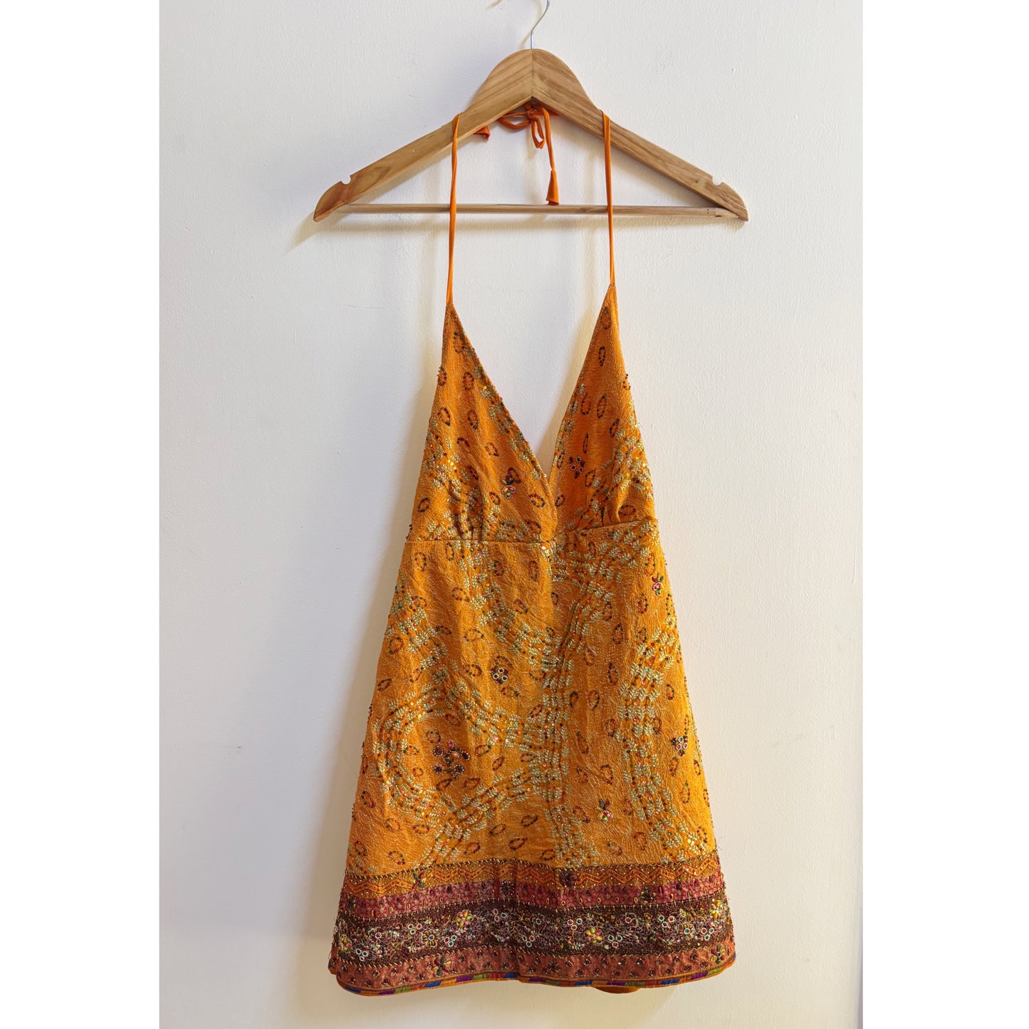 Rich burnt orange embroidered dress