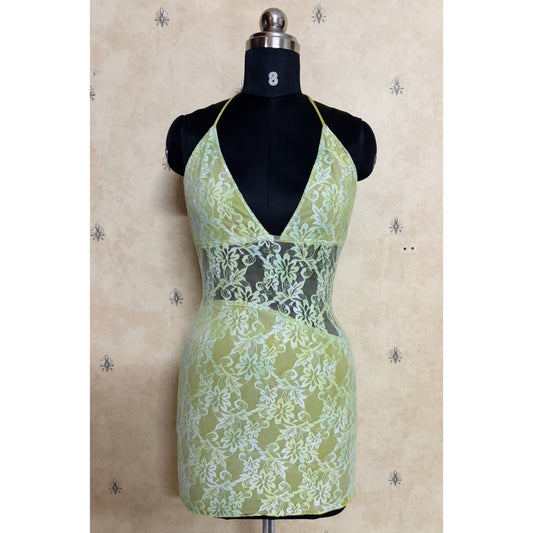 Oracle lacy halter neck dress