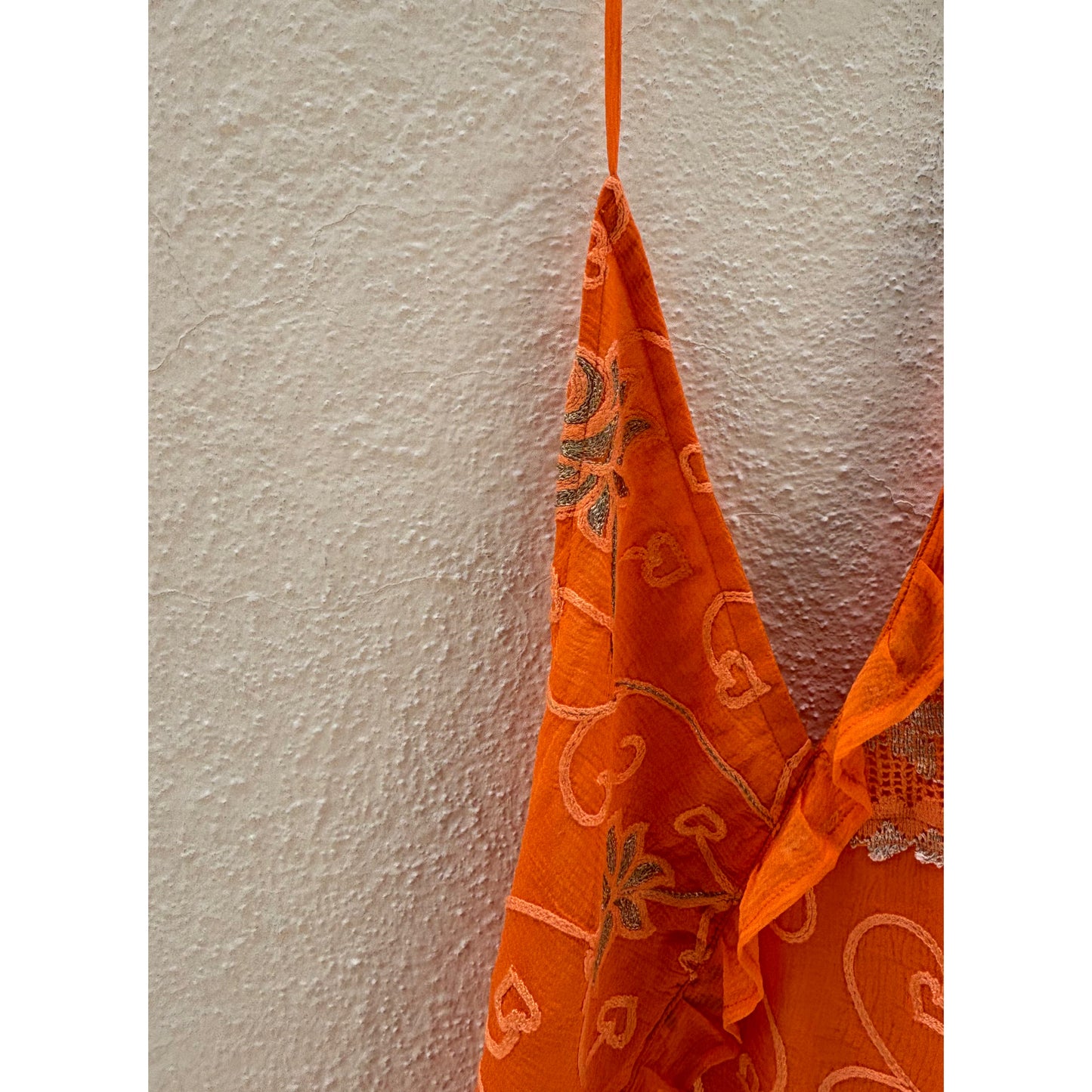 Eternal orange embroidered top