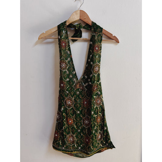 Celestial green halter neck top