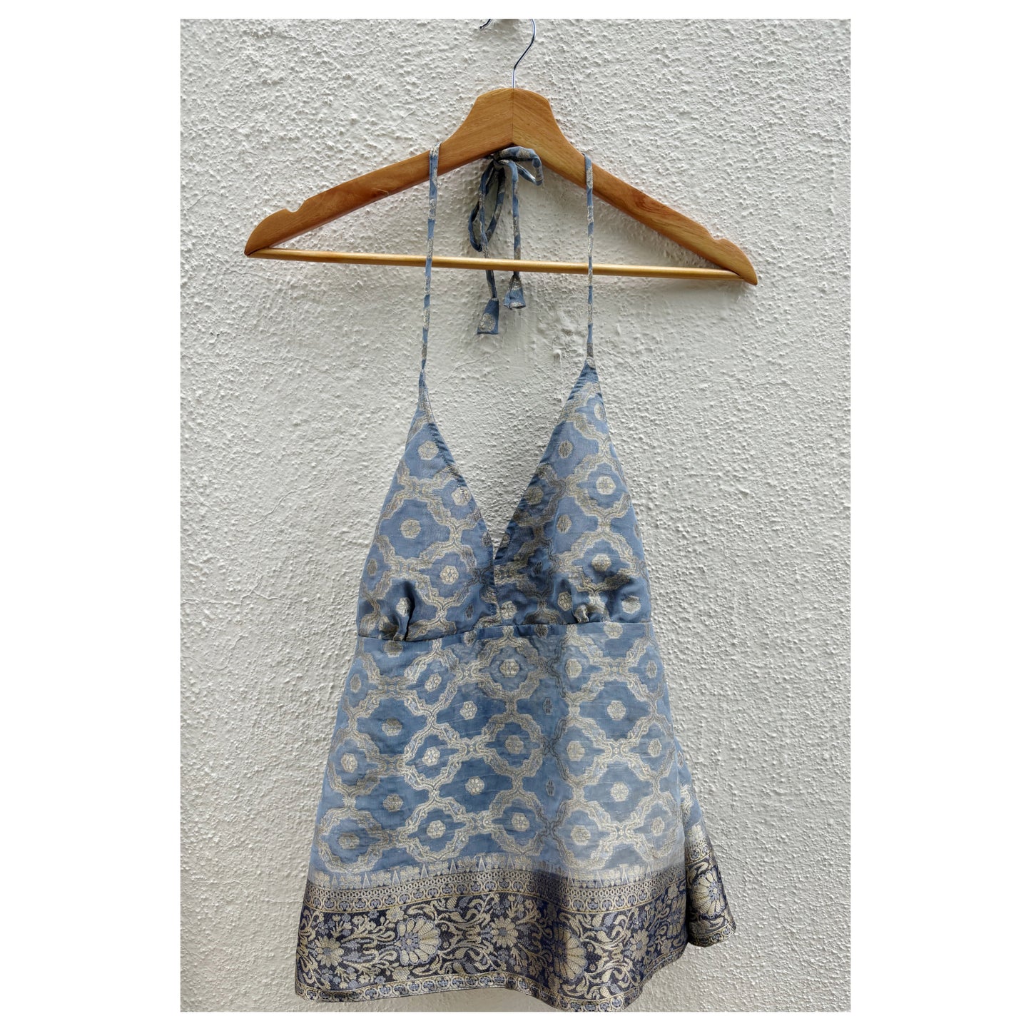 Brocade halter neck
