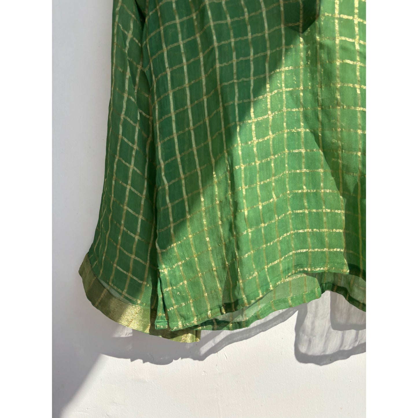Green checkered kurta