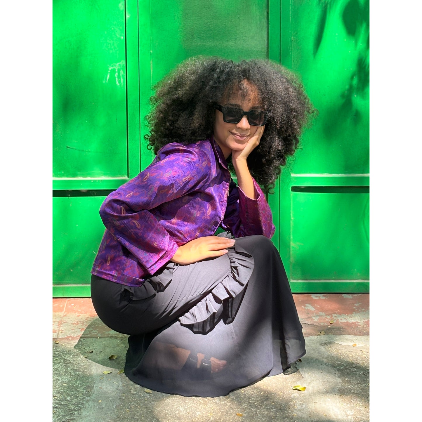 Electric purple ikat sheen