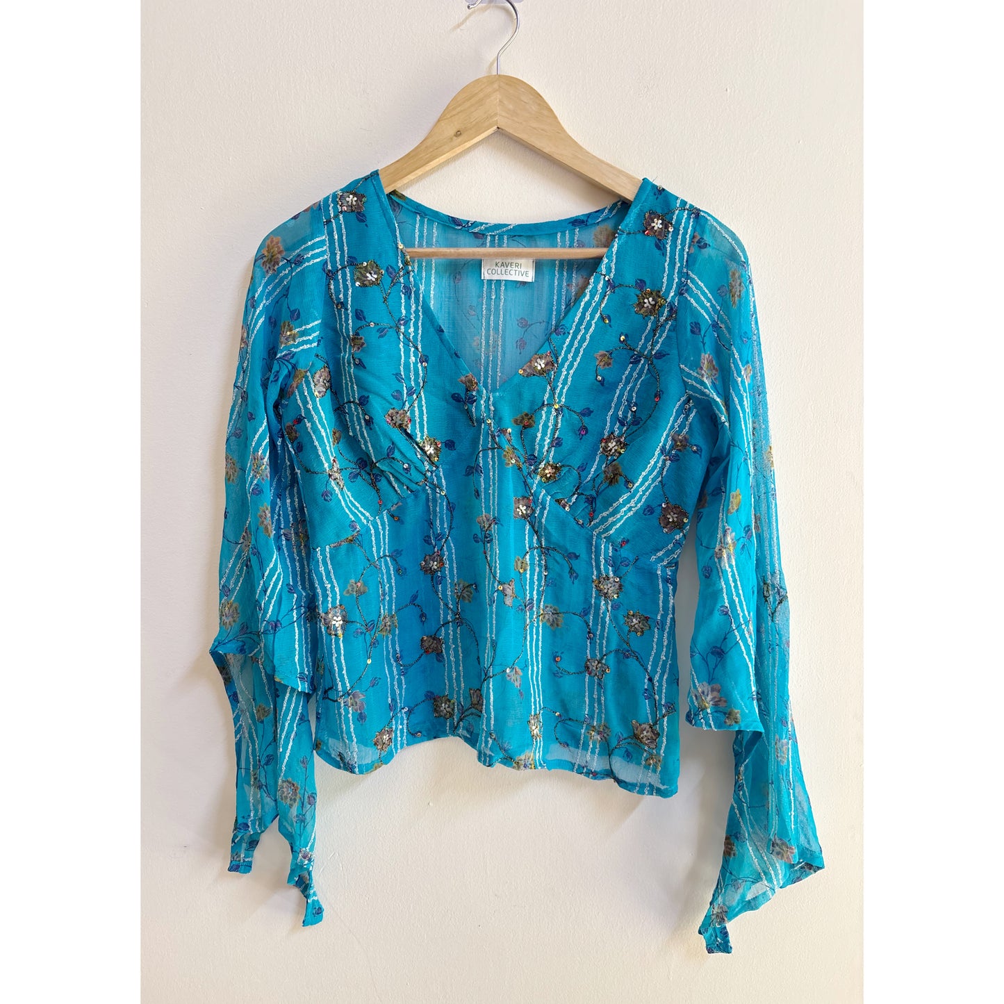 Mughal floral with sequins top
