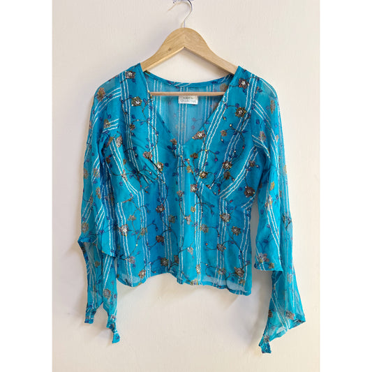 Mughal floral with sequins top