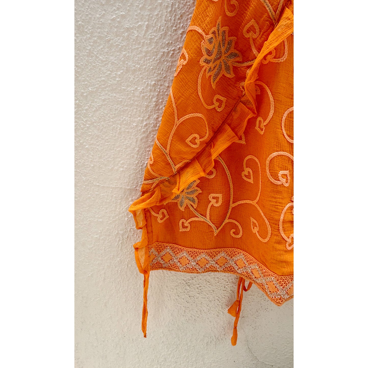 Eternal orange embroidered top