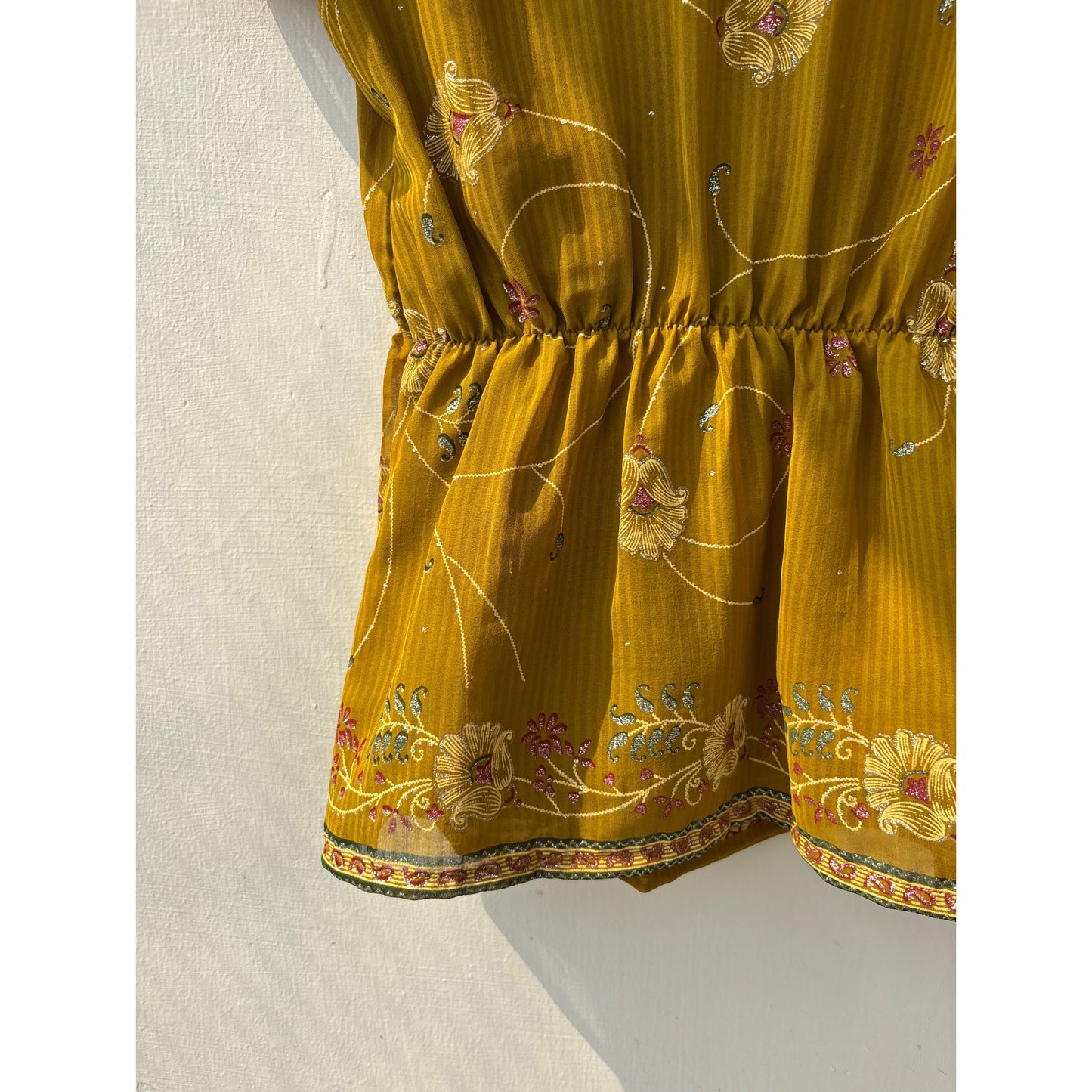 Mustard mughal motif top