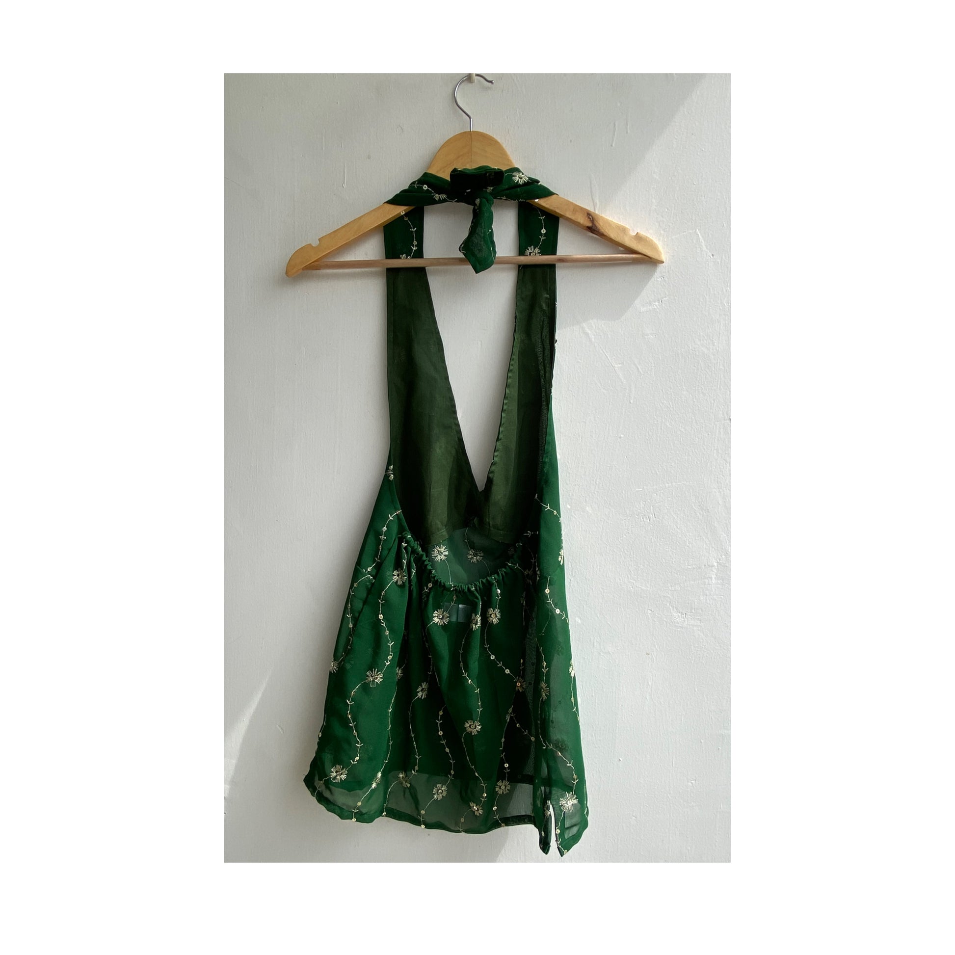 Rumi green embroidered halter neck Kaveri Collective Rumi green embroidered halter neck Kaveri Collective