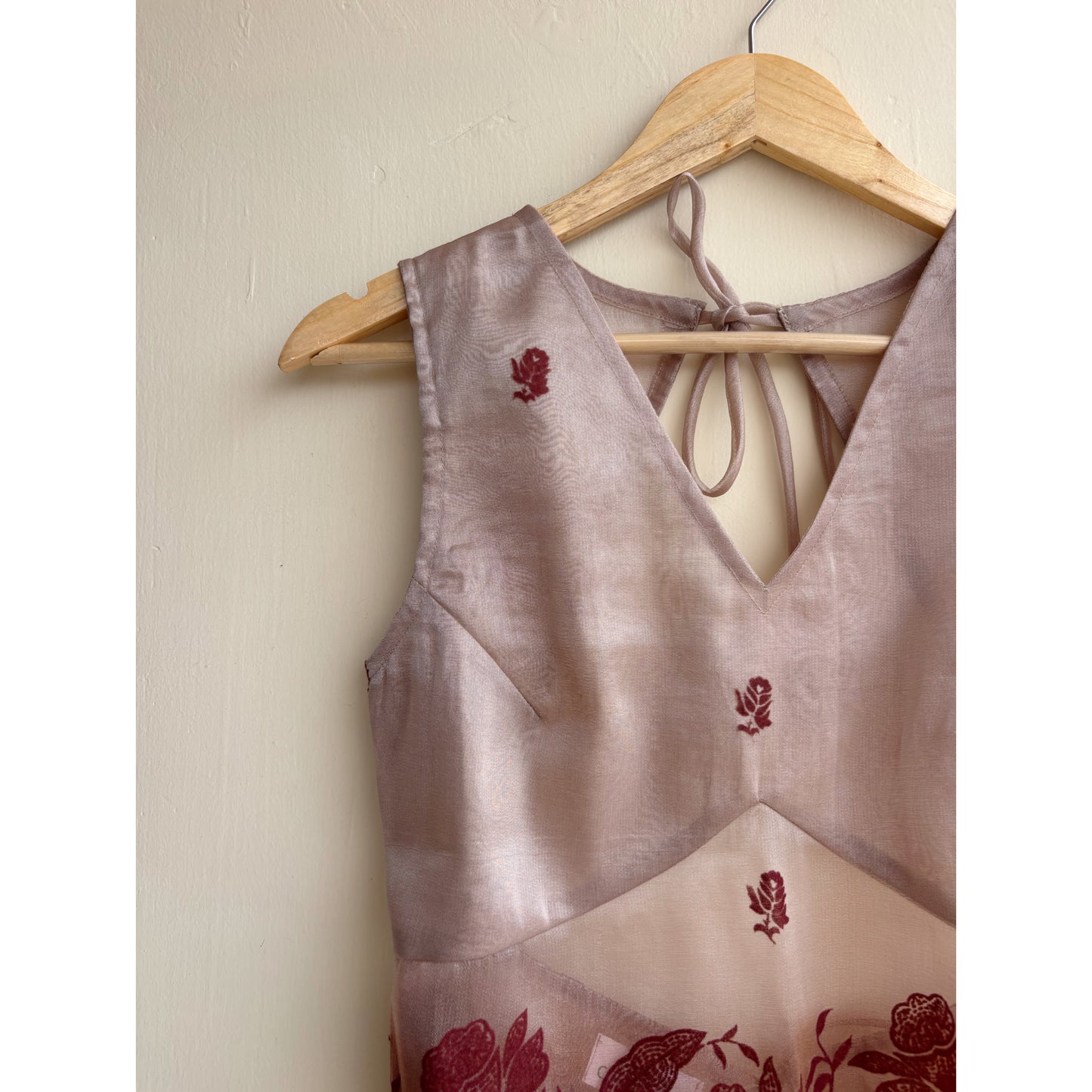 Brown with velvet floral top