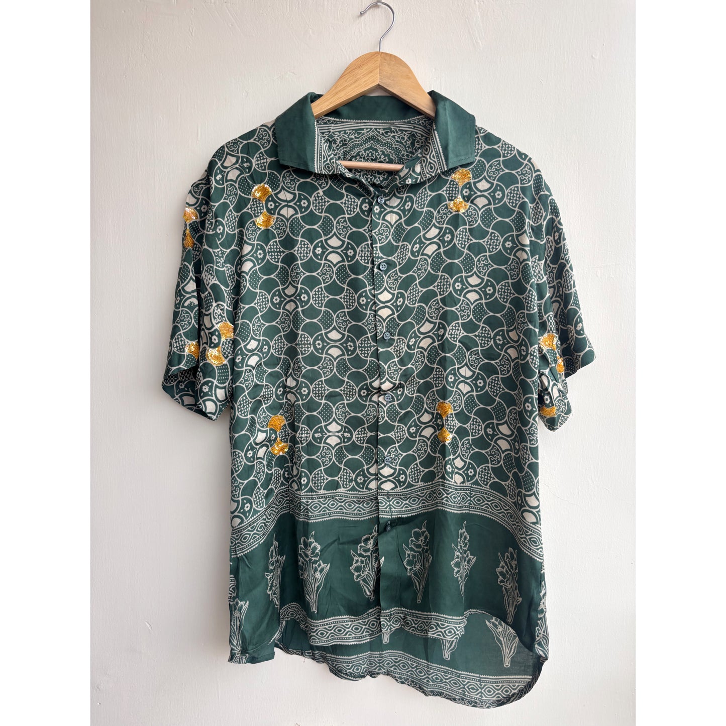 Kaleidoscope ajrakh sequins pop shirt