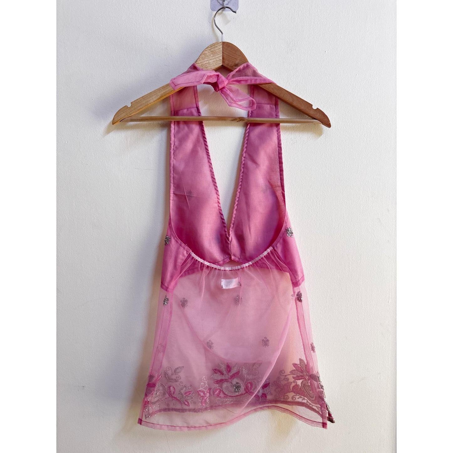 Pink beauty halter neck top