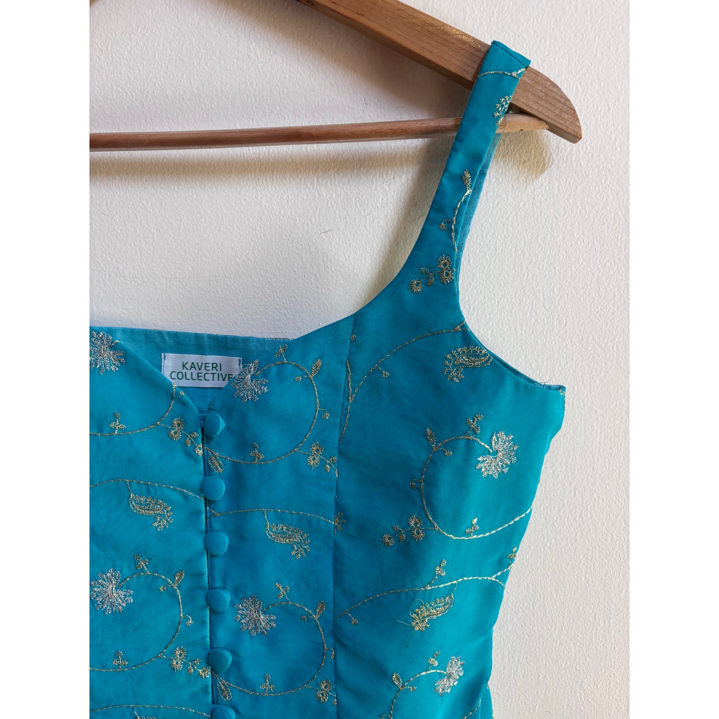 Turquoise princess panel corset