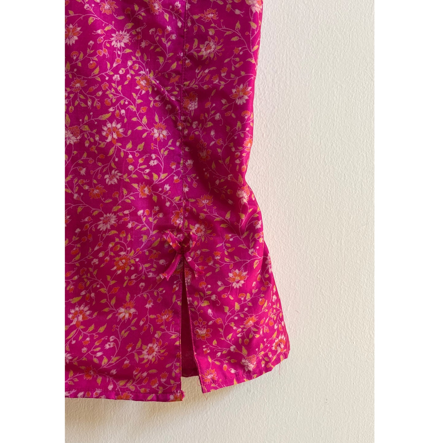Floral pink silk top
