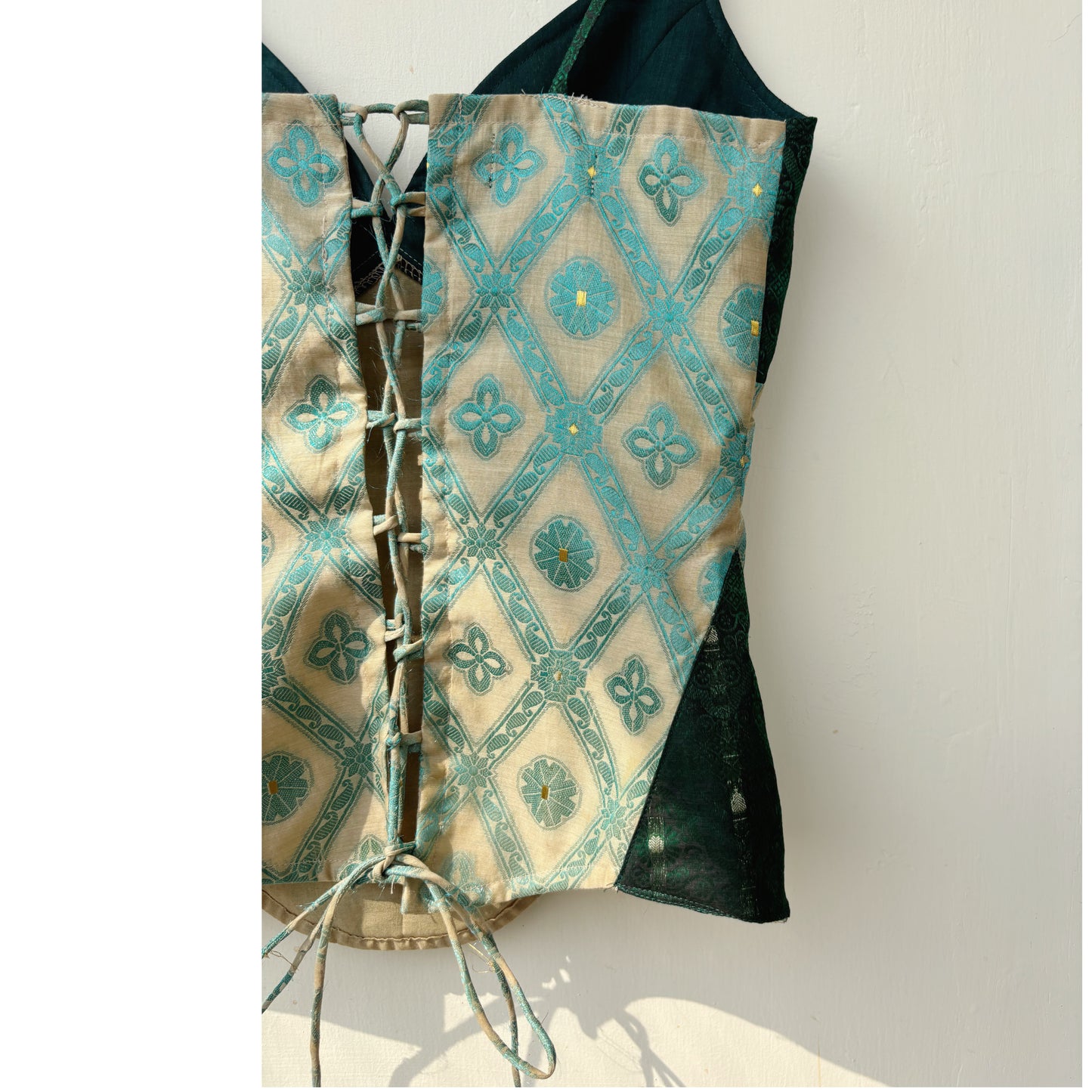 Emerald with Indian motif corset