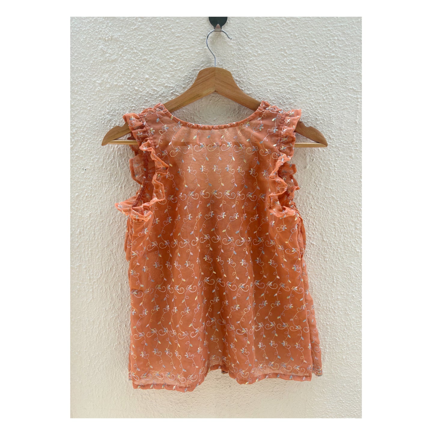 Peach embroidered top