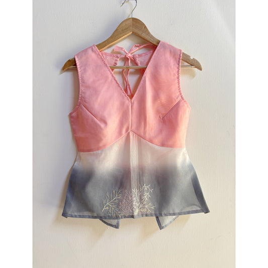 Peachy grey with embroidery