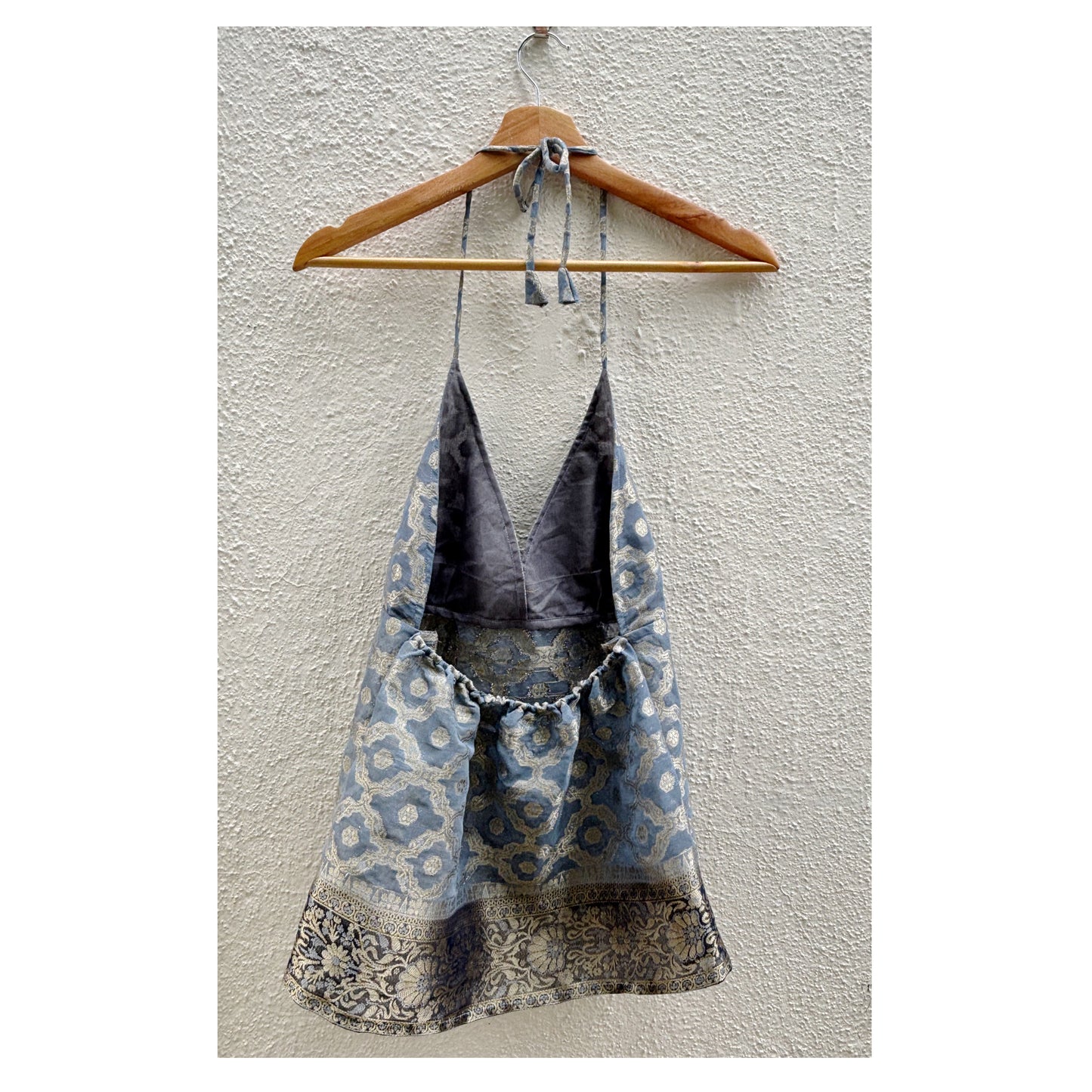 Brocade halter neck