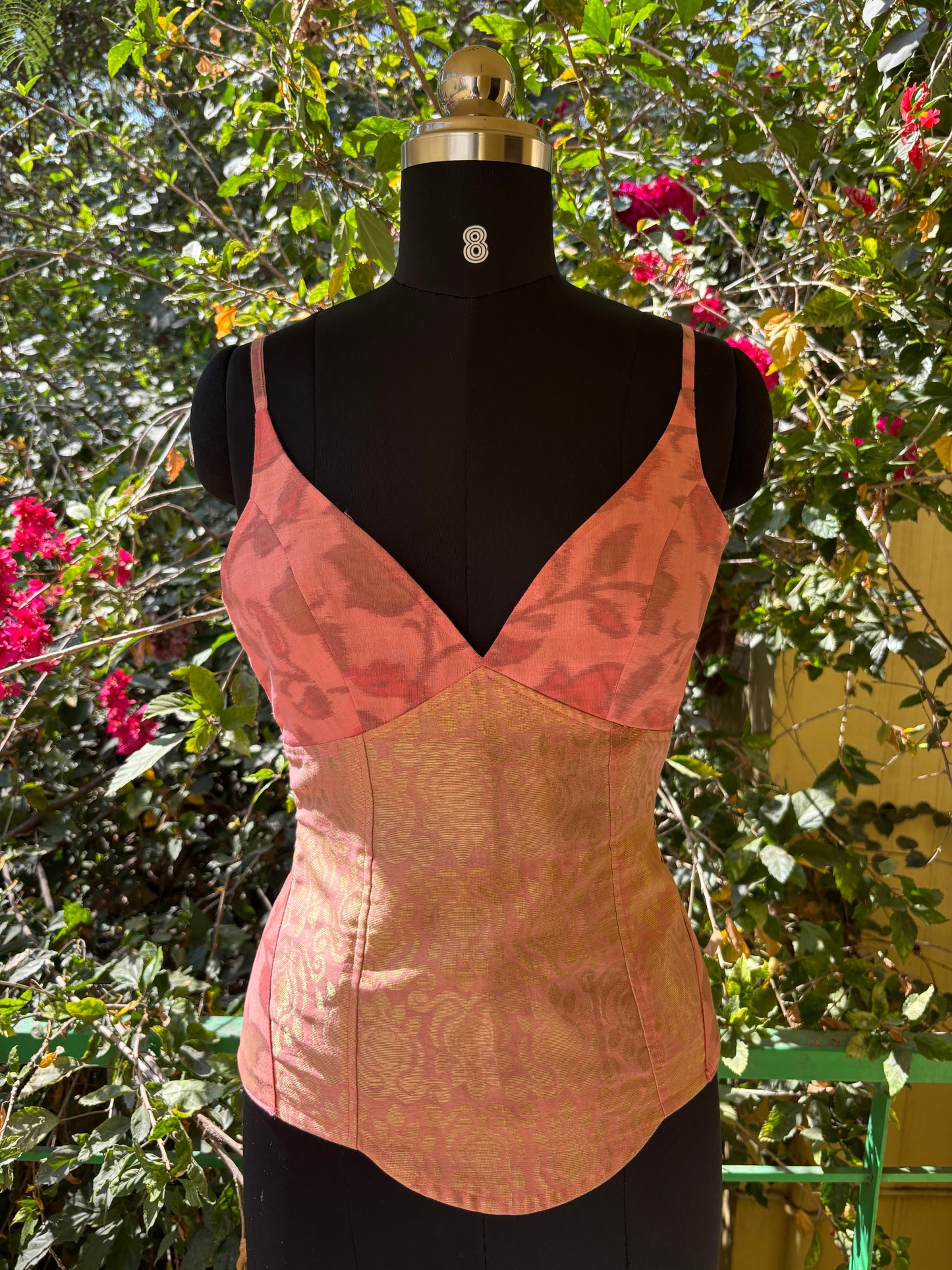 Pink self design corset