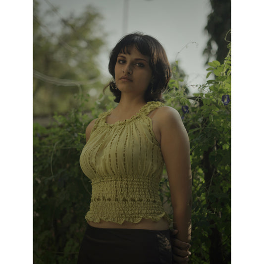 Olive stripped blouse top