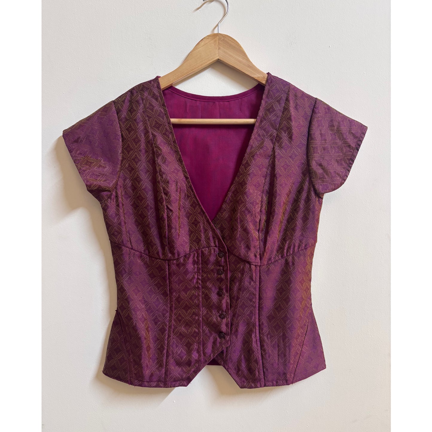 Apsara purple silk corset