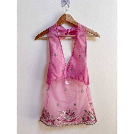 Pink beauty halter neck top