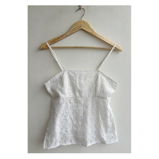 Classic white embroidered top