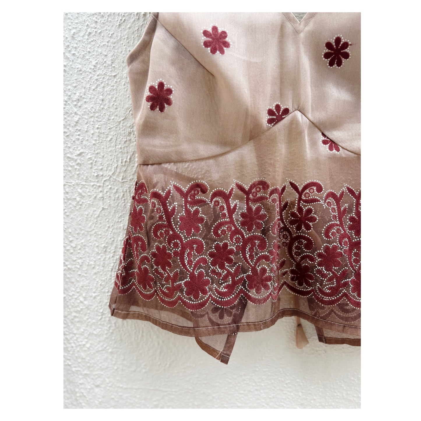 Brown with velvet flower top