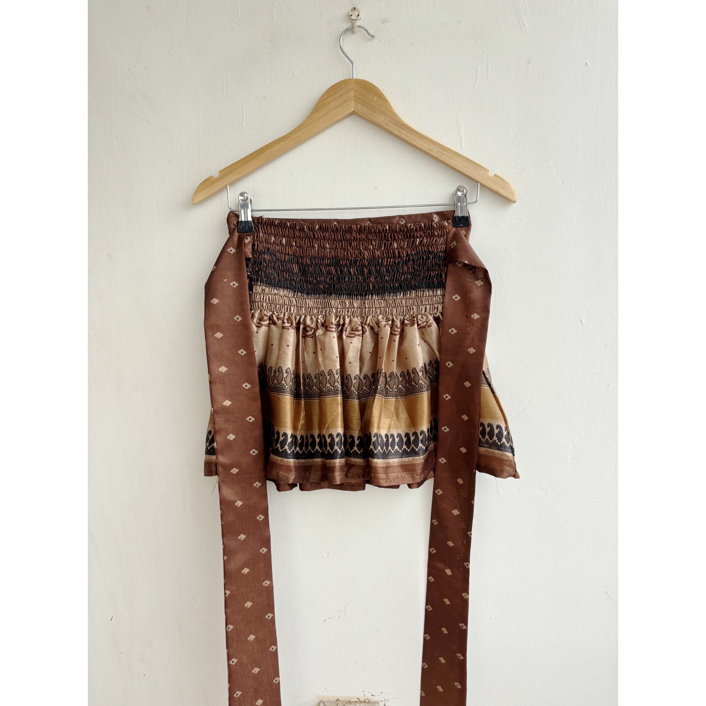 Brown paisely bandhani top