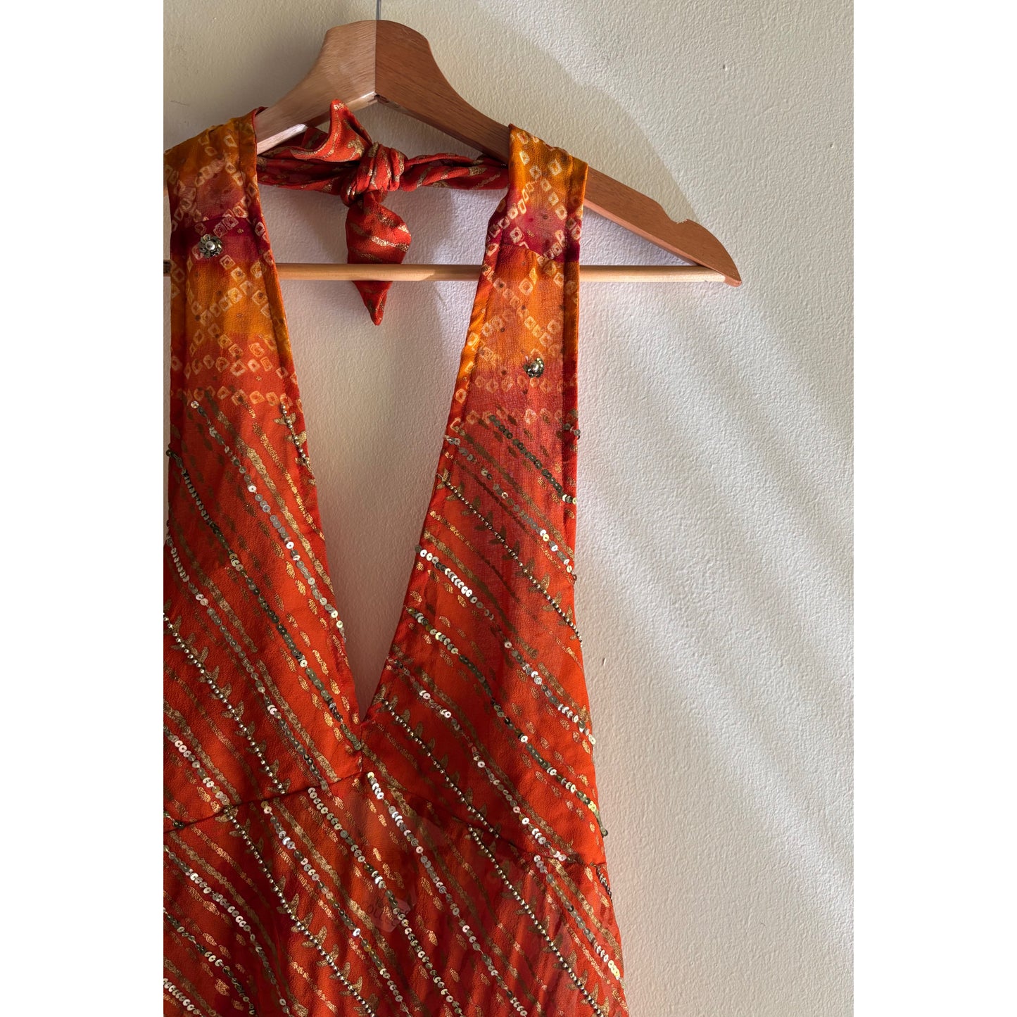 Bandhani sun hues halter neck