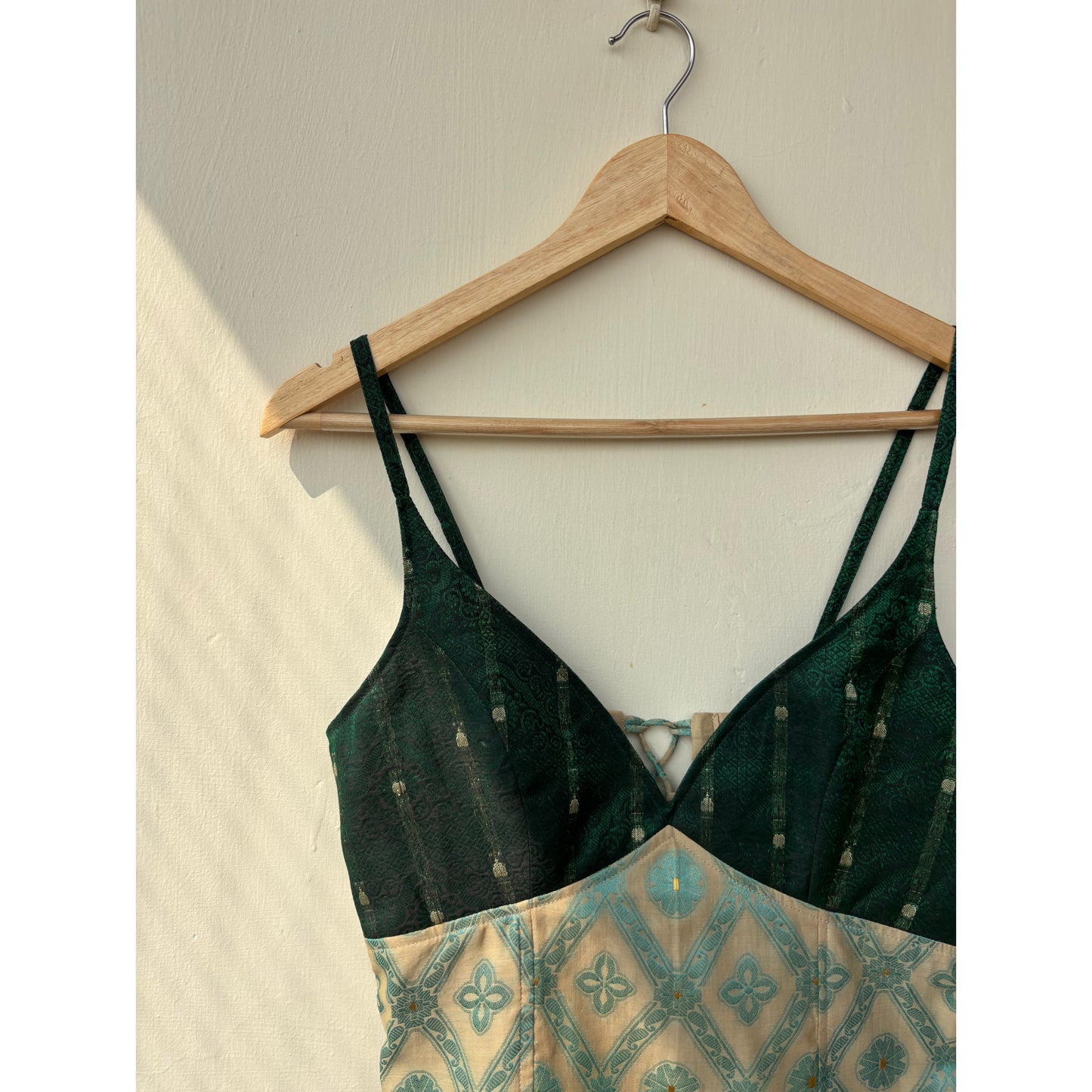 Emerald with Indian motif corset