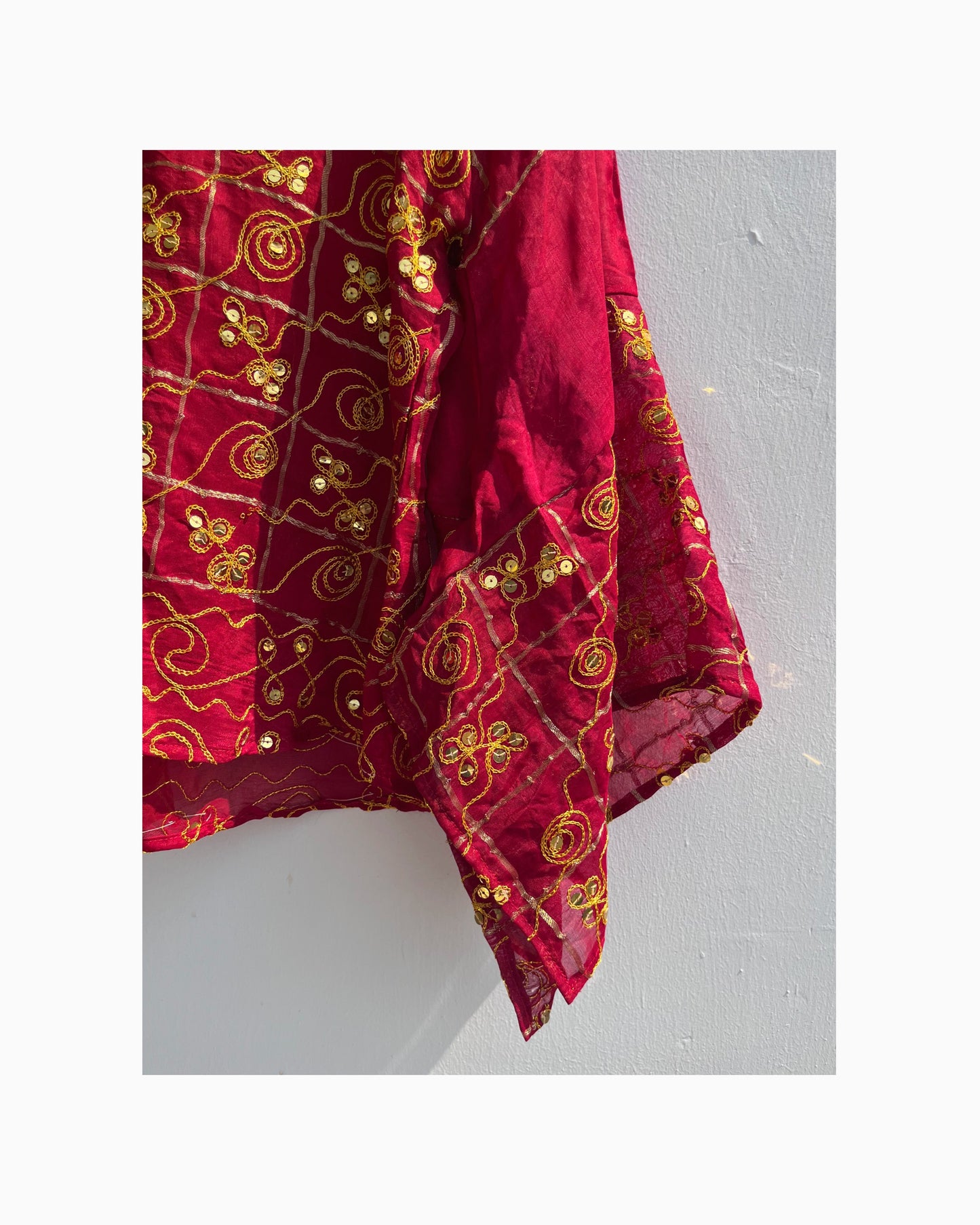 Marron aari work with sequins kurta