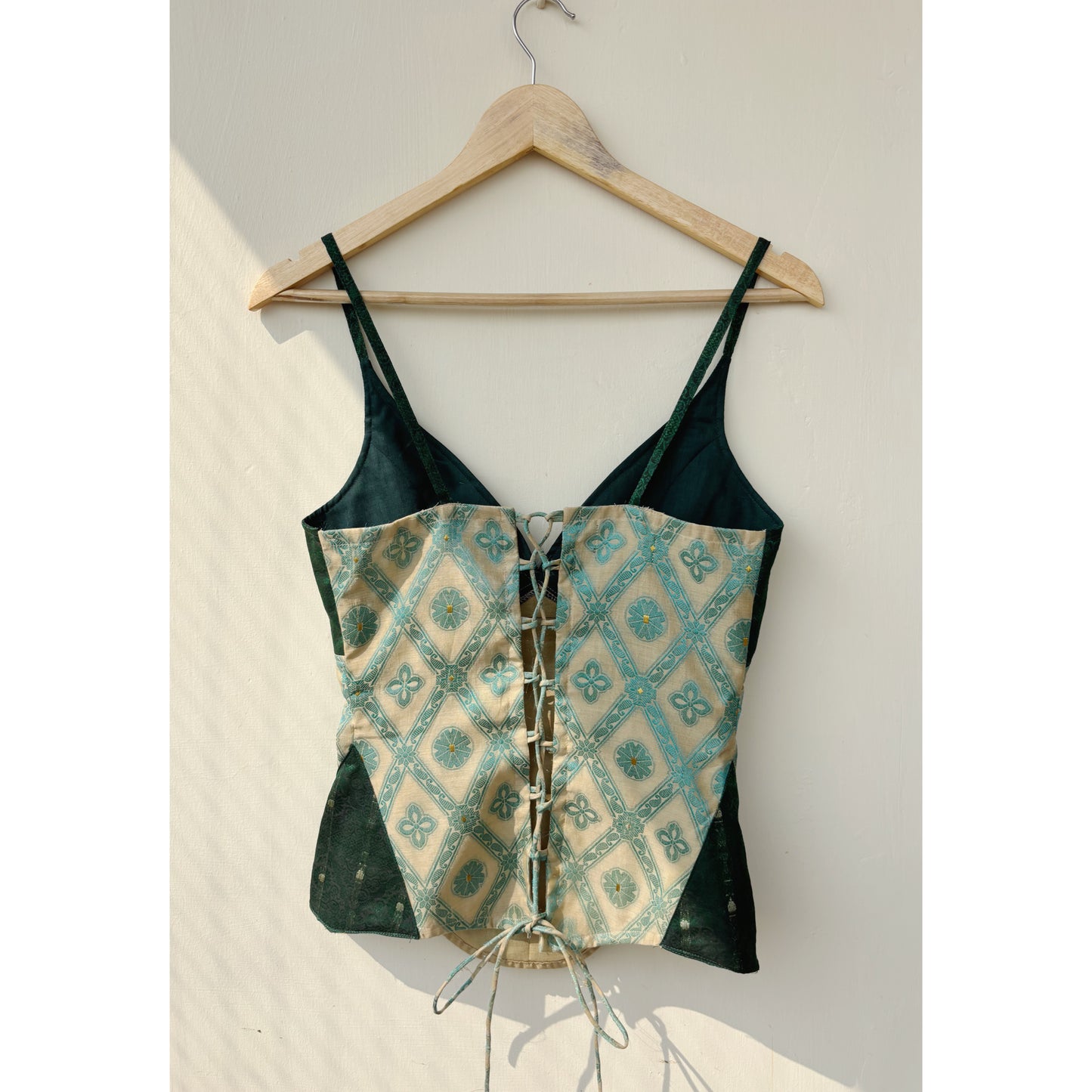 Emerald with Indian motif corset