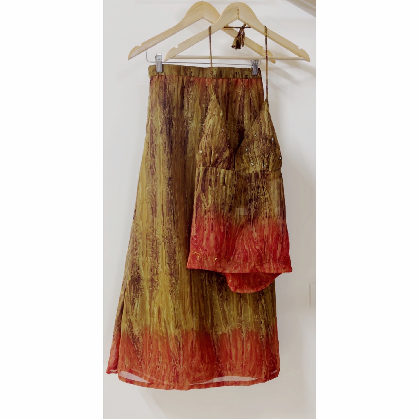 olive and burnt orange-red tones set