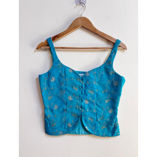 Turquoise princess panel corset