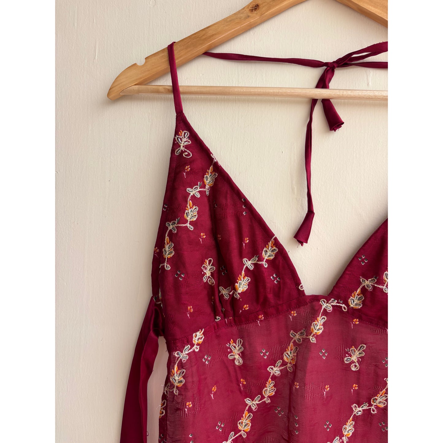 Maroon aari work top