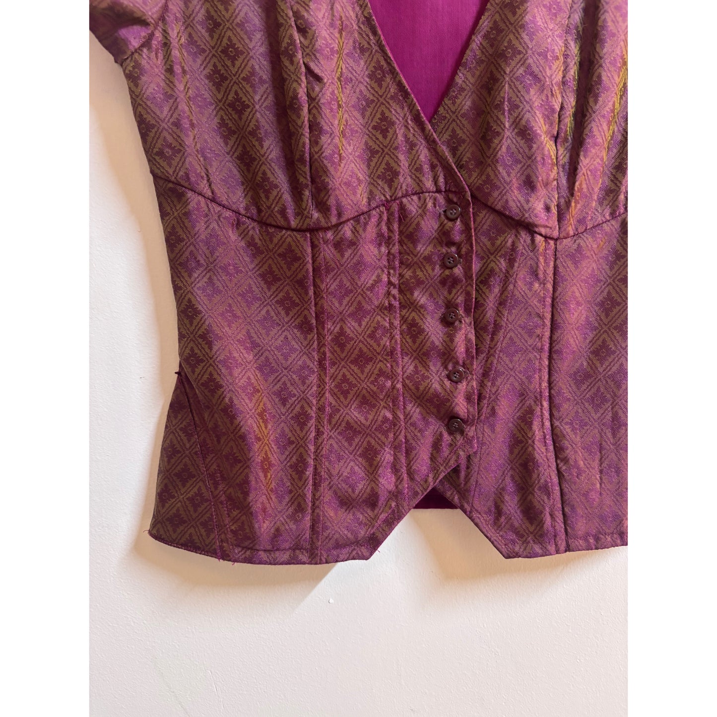Apsara purple silk corset
