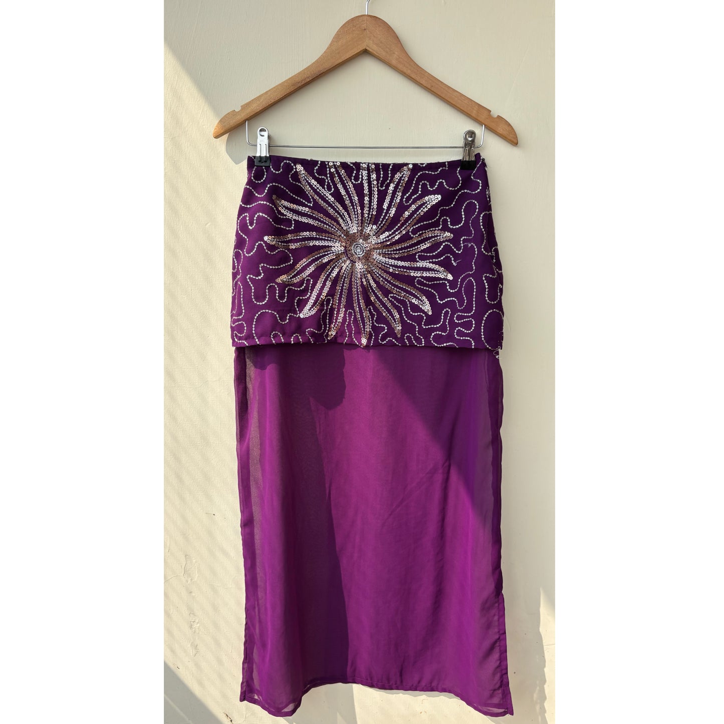 Purple starry sequins skirt