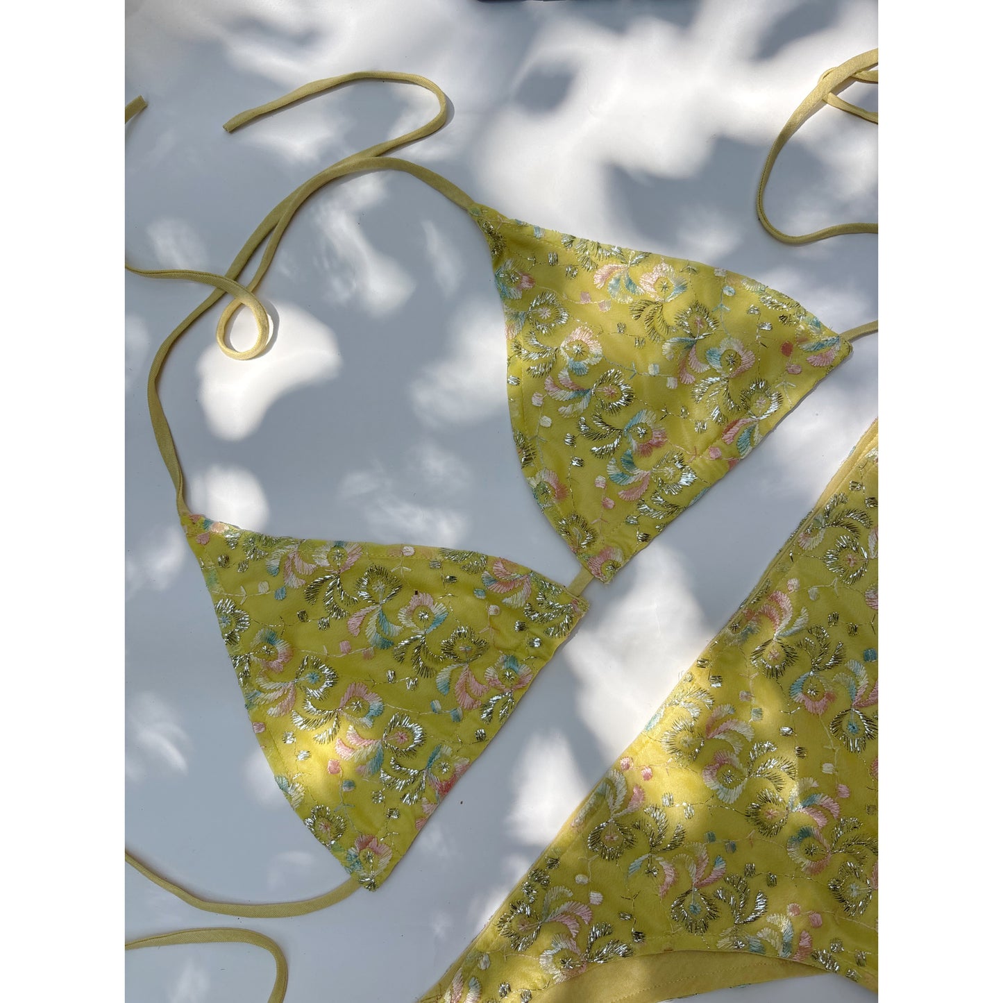 Lemon embroidered bikini