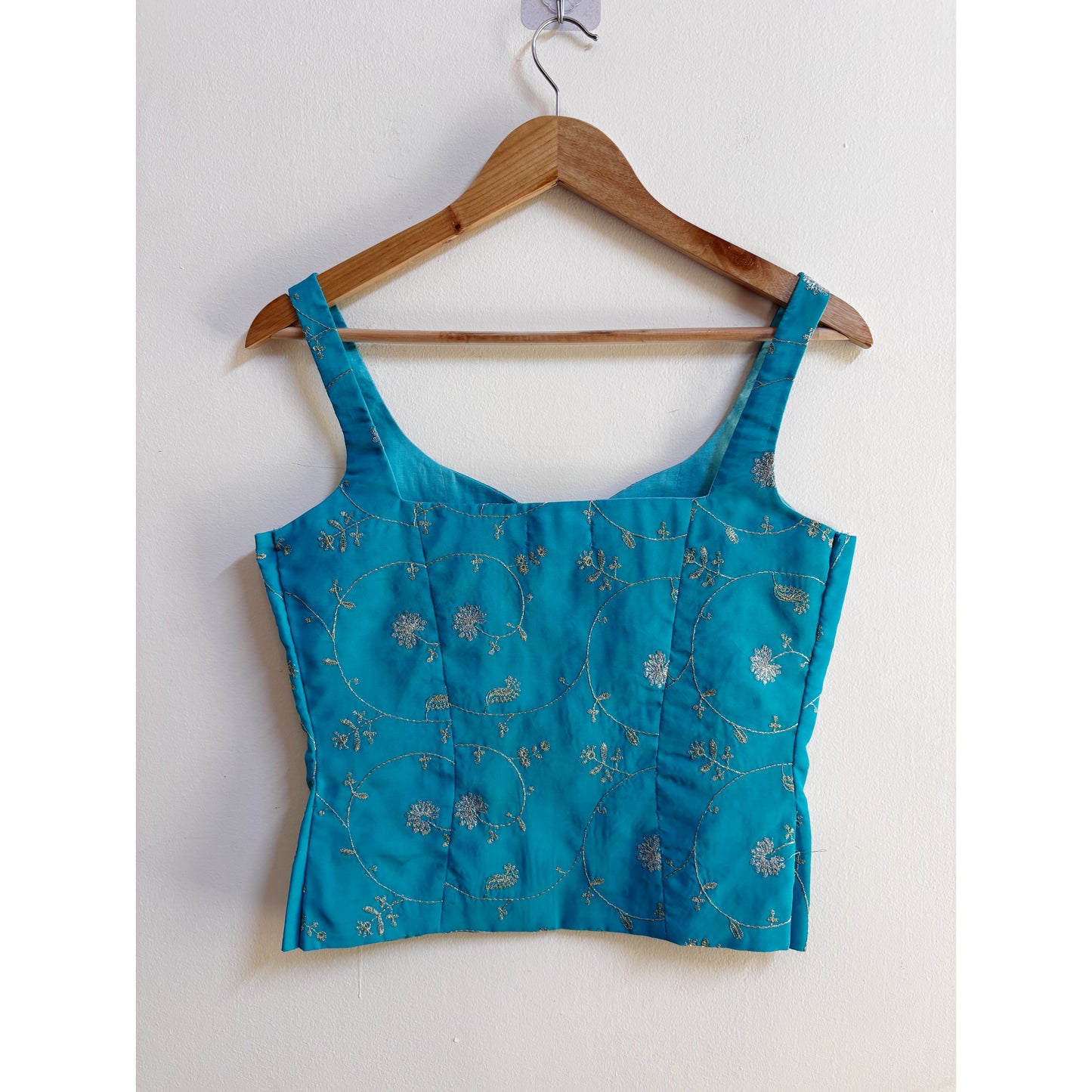 Turquoise princess panel corset